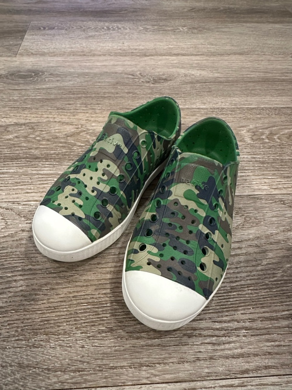 Kids Camouflage Native Slip-On Sneakers - Green Camo